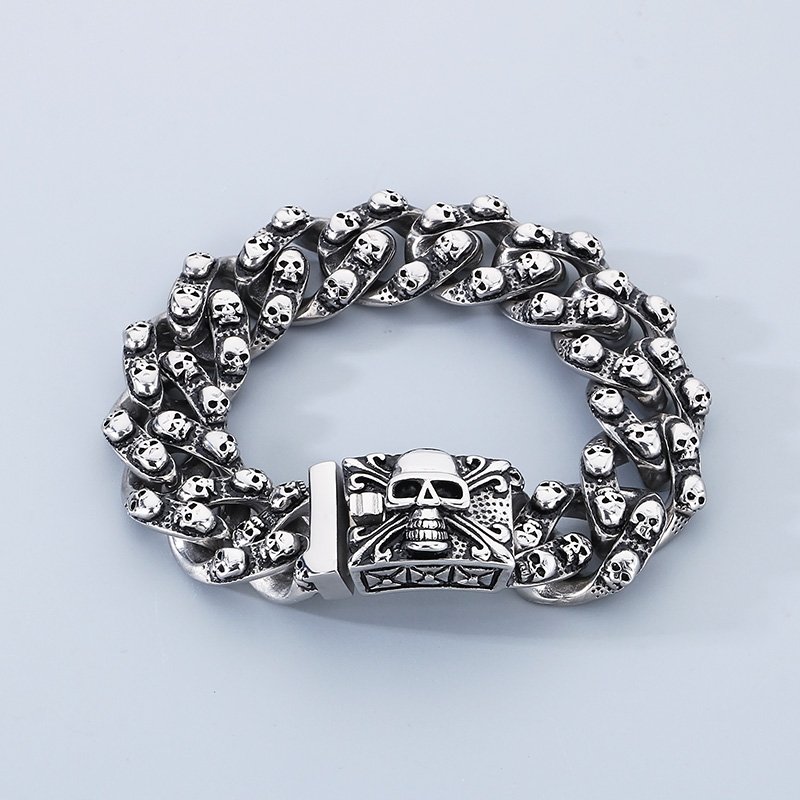 Pulsera acero skullers acero broche Big cuban