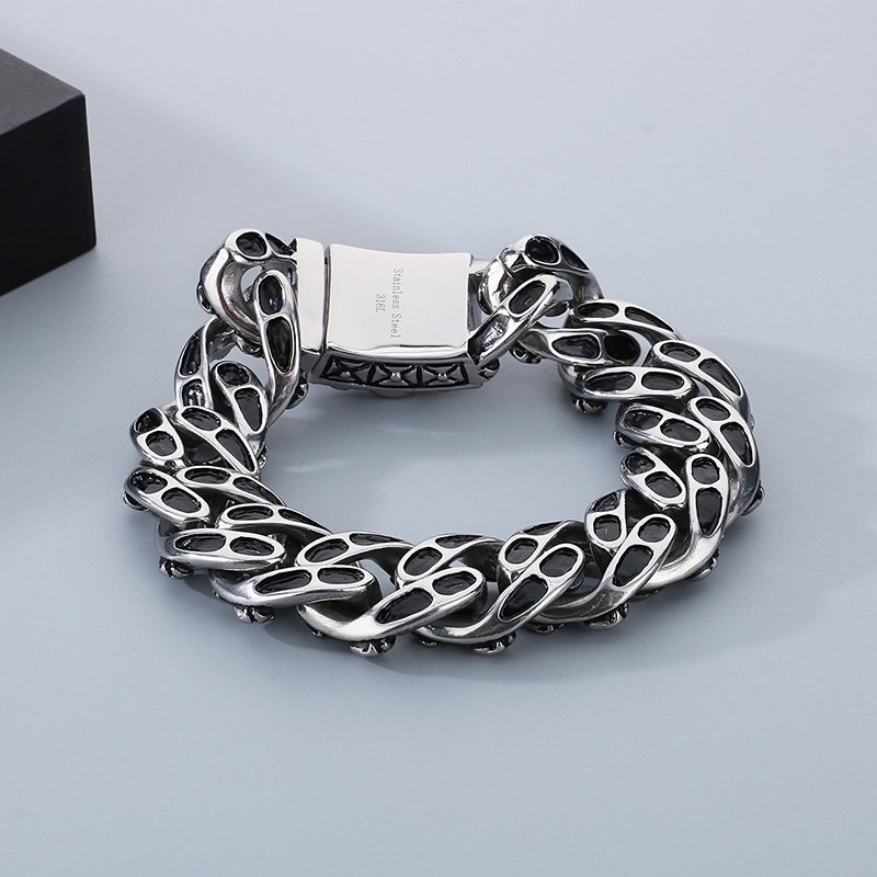 Pulsera acero skullers acero broche Big cuban - Imagen 3