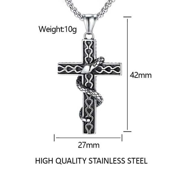 Collar cruz serpiente - Imagen 4