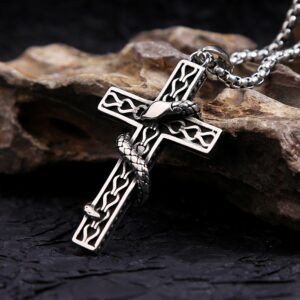 Collar cruz serpiente