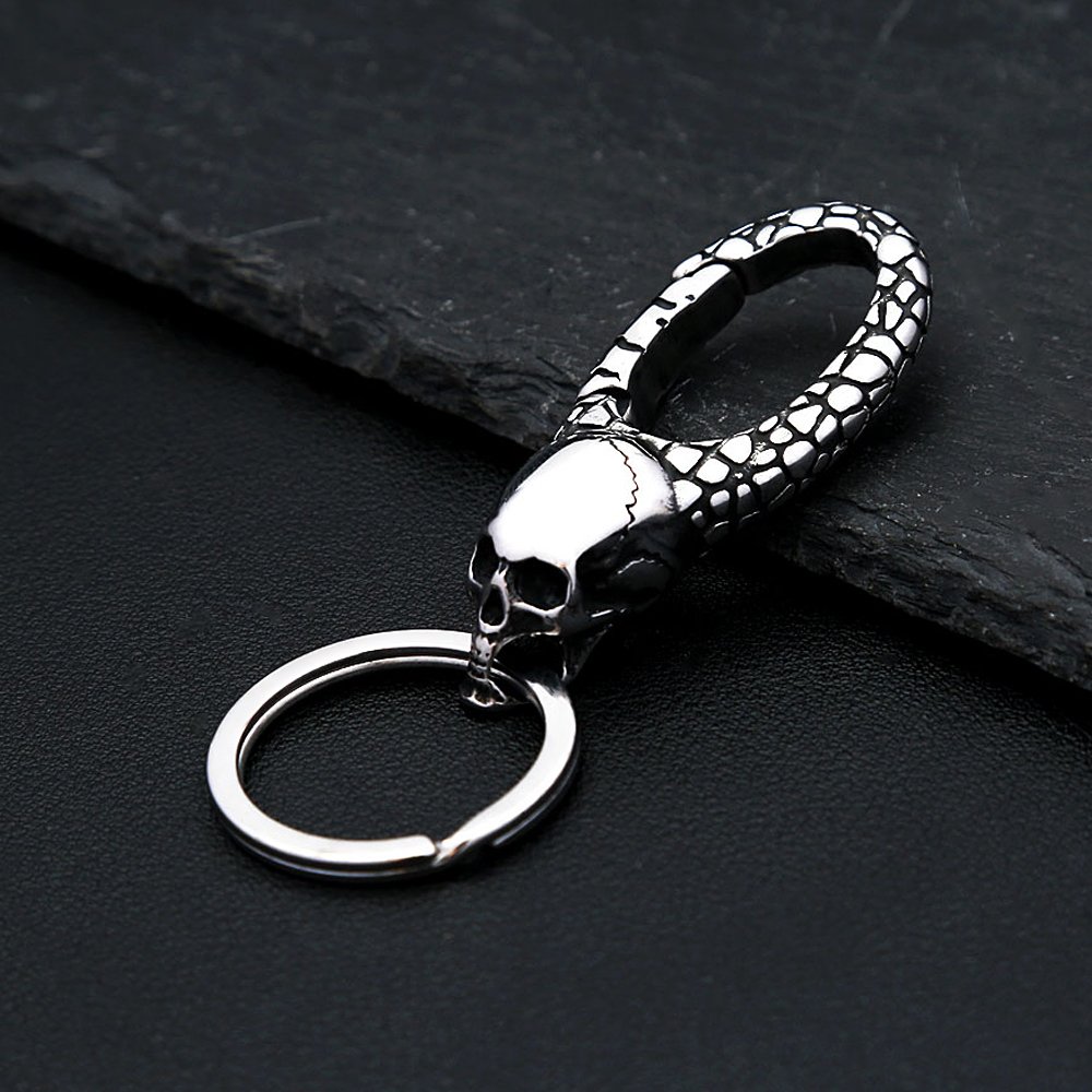 Llavero de cráneo 2 de acero inoxidable