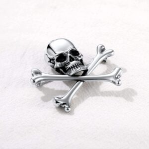 Broche retro calavera de acero inoxidable