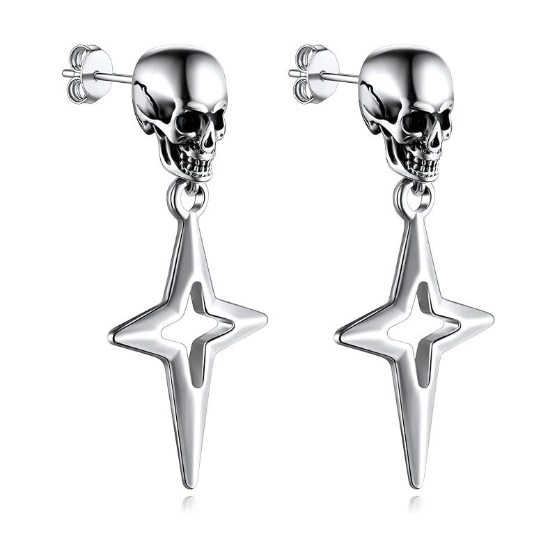 Aretes Colgantes Star skull