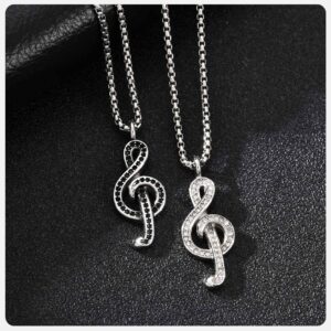 Dije notas musicales acero