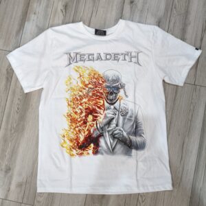 Polo Megadeth 2026 Último álbum color blanco