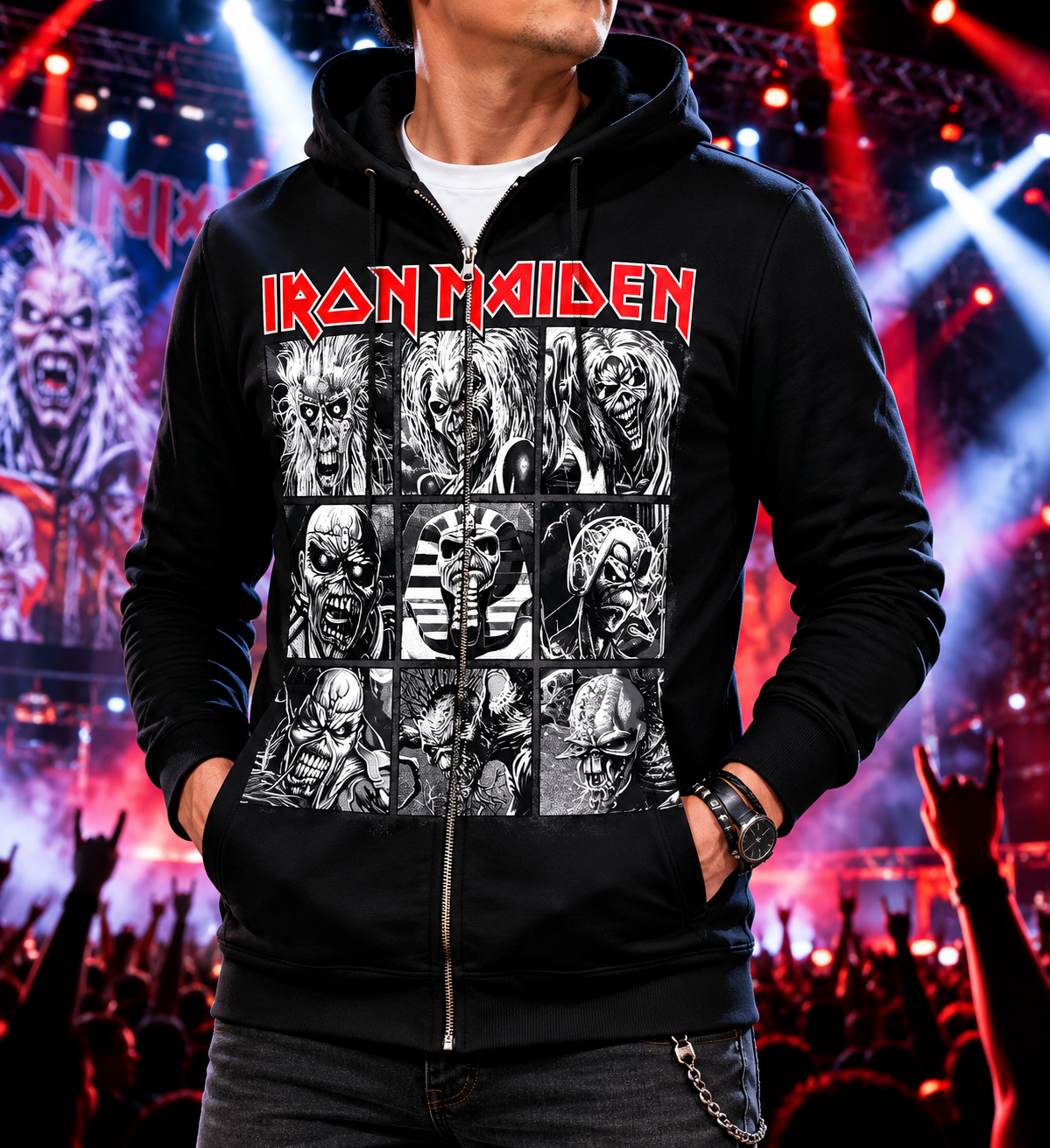 Polera hoddie Iron Maiden