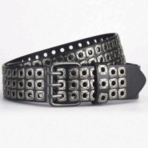 Correa Gun Metal Cuero vegano