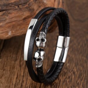 Pulsera doble cráneo