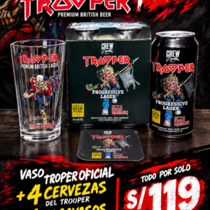 Promo Trooper (4 Cervezas + 1 vaso Oficial + posavaso)