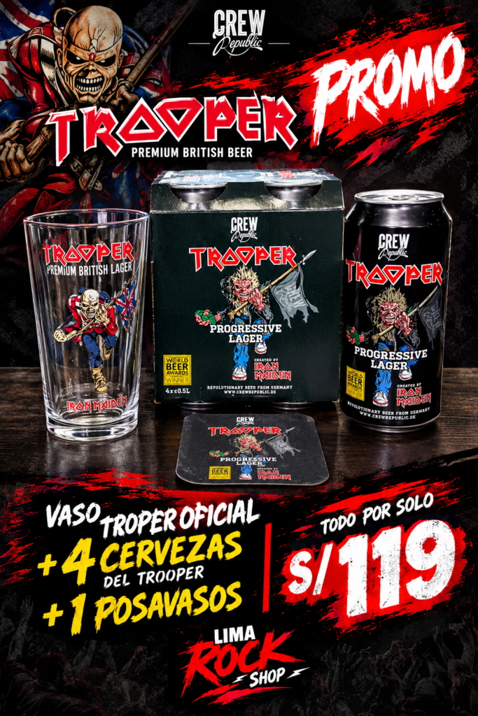 Promo Trooper (4 Cervezas + 1 vaso Oficial + posavaso)