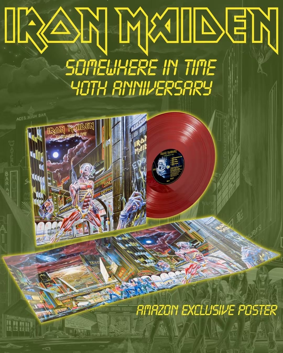 Iron Maiden - Somewhere in Time 40th Anniversary + póster exclusivo LP Vinilo color rojo - Imagen 2