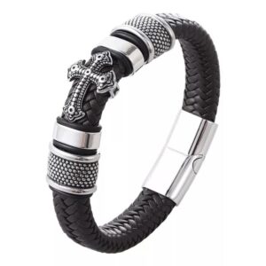 Pulsera de cuero Cruz
