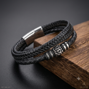 Pulsera de cuero Cruz de hierro